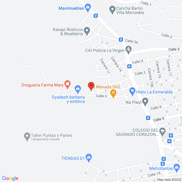 Map of Papeleria Hojarasca