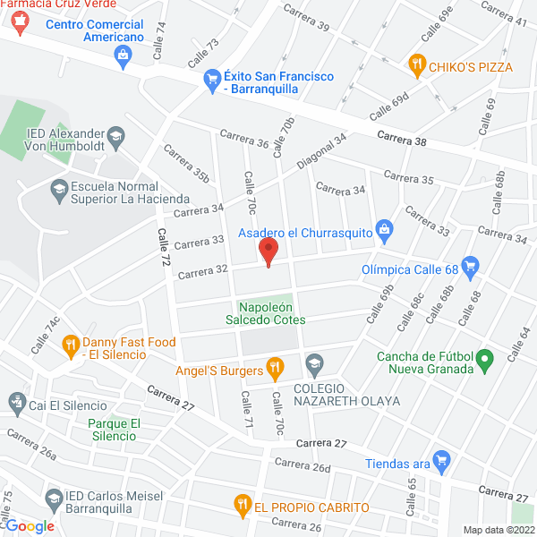 Map of Parmesana Pizza Olaya