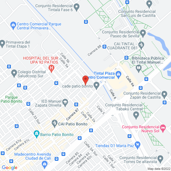 Mapa de Metal Placas Bogotá