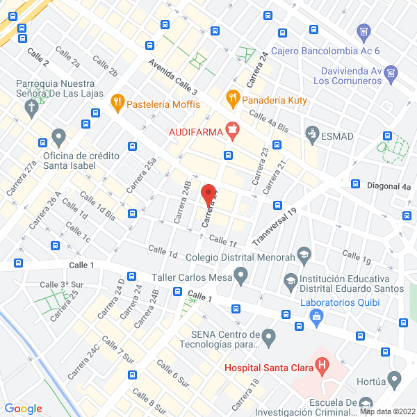 Mapa de Casadiego Farmacia Homeopática Nivel II