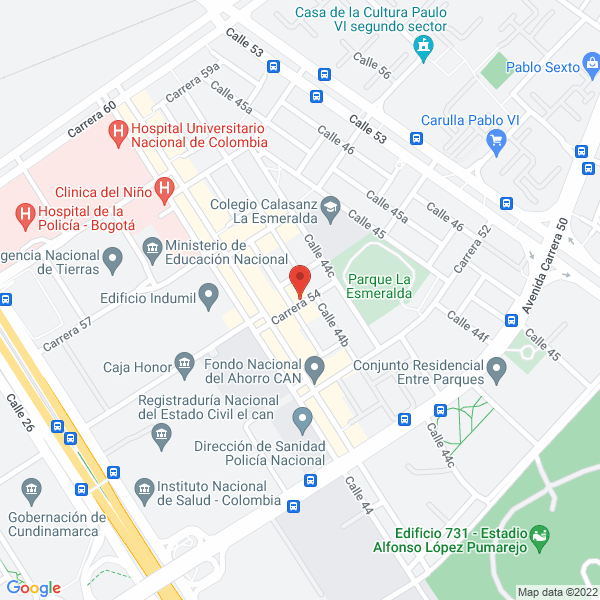 Mapa de Bioquímicos Colombianos Ltda. Biocol Ltda.