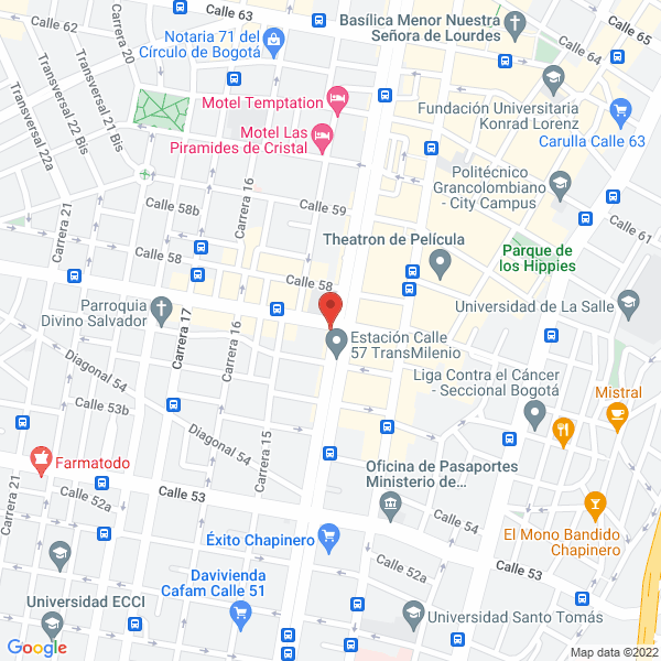 Mapa de Casa Comercial Palmeras De La 57