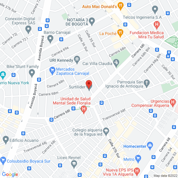 Mapa de R&P Confecciones Ltda