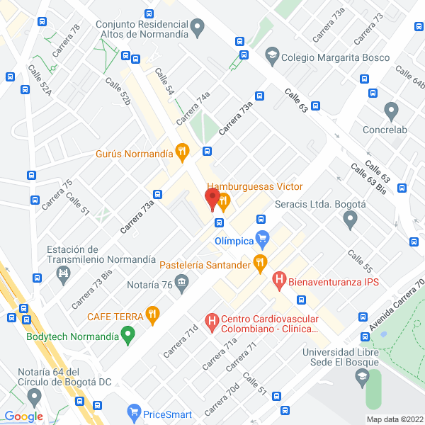 Mapa de Restaurante Vida Sol Y Luna
