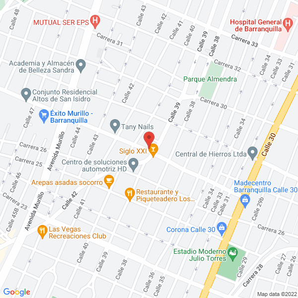 Map of Grúas Yuranicar E Hijos S.A.S.