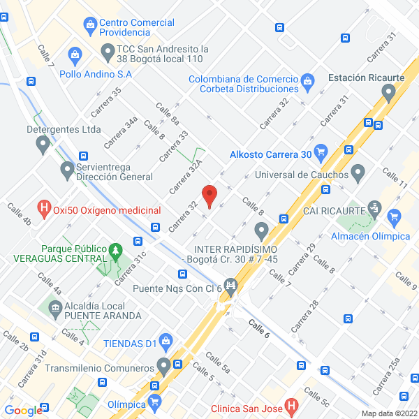 Mapa de Comercializadora De Productos Quimicos Sas