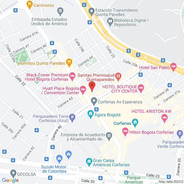 Mapa de Hotel Boutique Feria Internacional