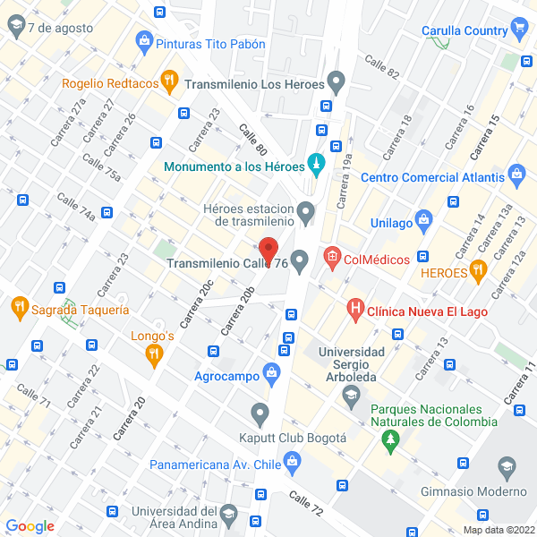 Mapa de Coorporacion Educativa Corpobella - Quiero Clientes