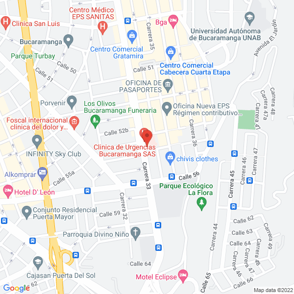 Map of Centro Médico Oncológico Clínica Bucaramanga