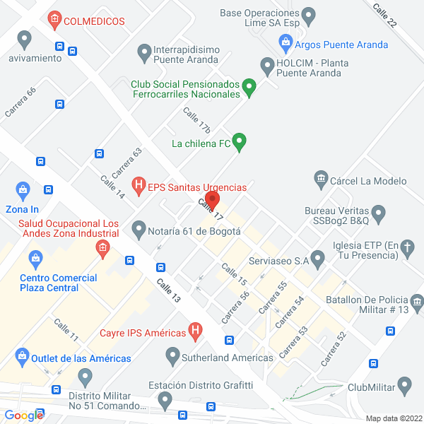 Mapa de Colombia Hogar S.A.