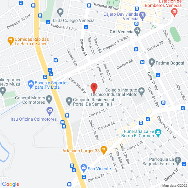 Mapa de Bejarano & Mora