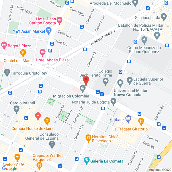 Mapa de Embajada De Chile En Colombia