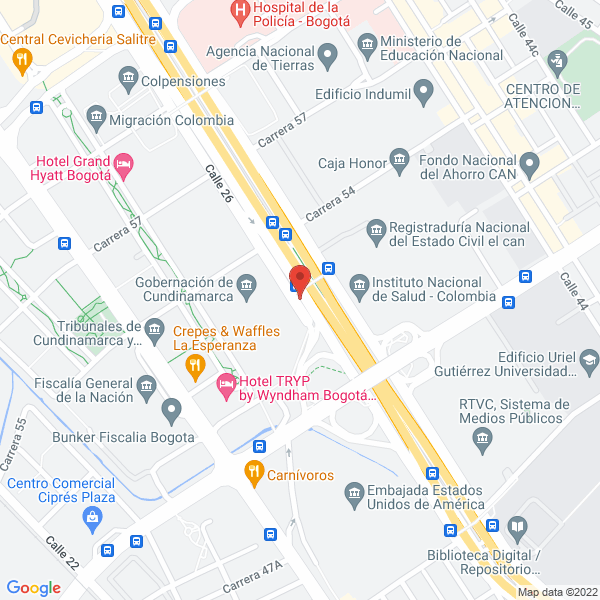 Mapa de Asamblea Departamental De Cundinamarca