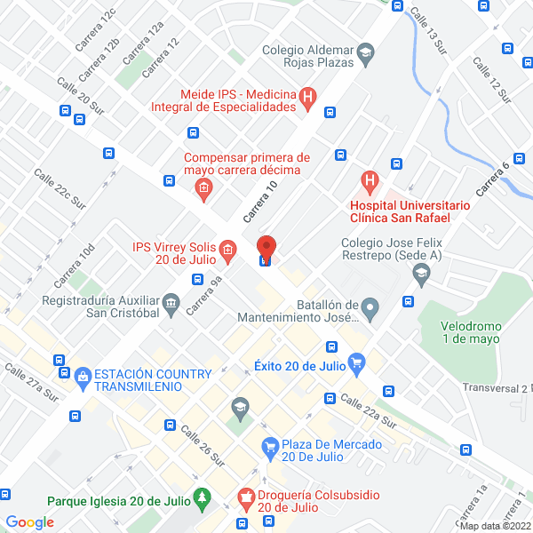 Mapa de Unidad De Servicios De Salud San Cristóbal I Nivel E.S.E.