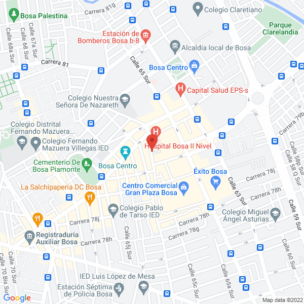 Mapa de Hospital Bosa II Nivel E.S.E