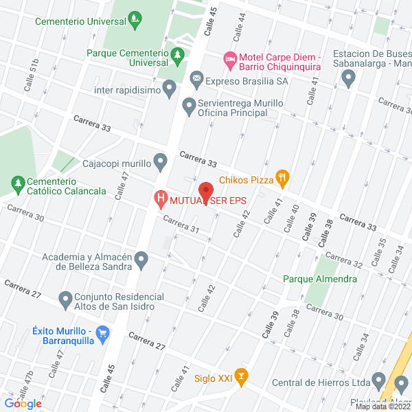 Map of Coopeaguila Ltda