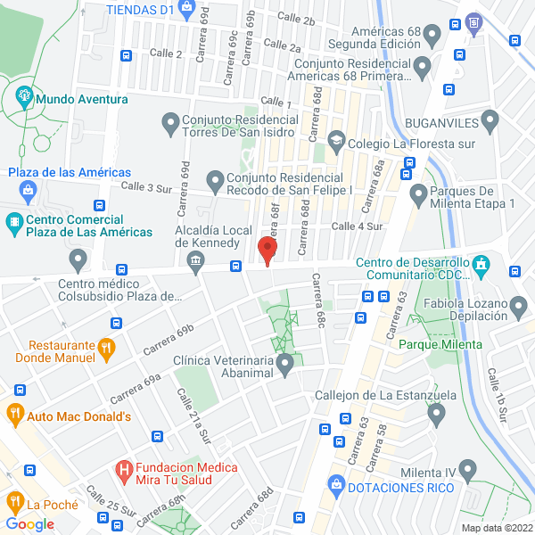 Mapa de Droguería Farmacias Yamile