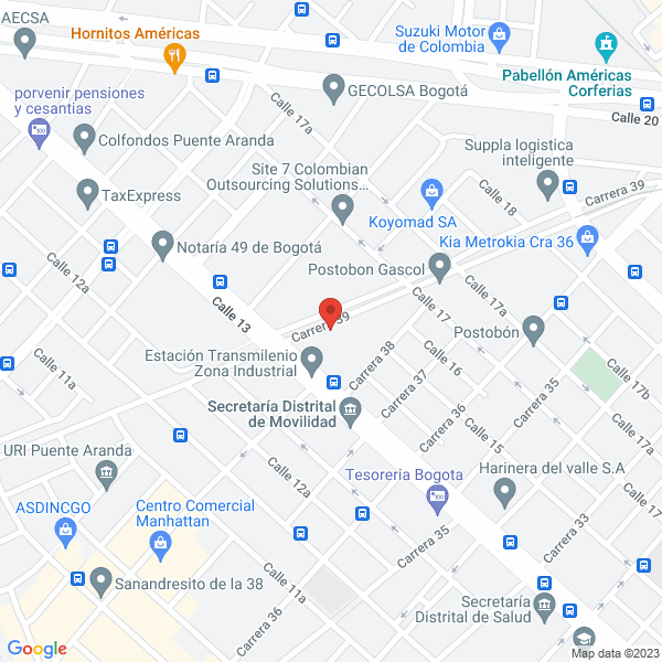 Mapa de Cooperativa De Trabajo Asociado Ruta Colombia Solidaria