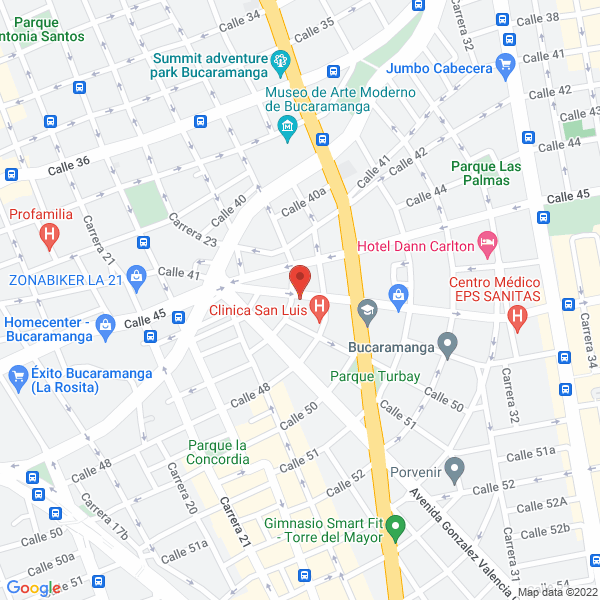 Map of Ginecologos Asociados San Luis S.A.S