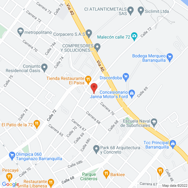 Map of Ha Express Mensajería Urbana S.A.S.