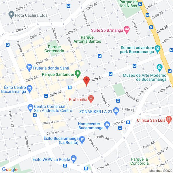 Map of Artes Y Copias Bucaramanga
