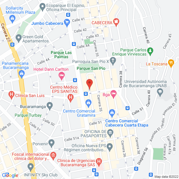 Map of Hotel Tamarindo