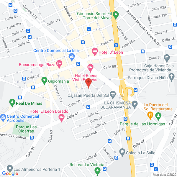 Map of Vidrios Y Ventanales Puerta Del Sol Bucaramanga