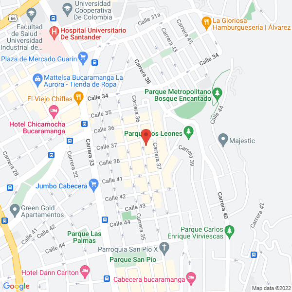 Map of Manua Spa Bucaramanga