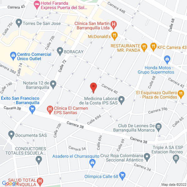 Map of Aragón Ingeniería Y Construcciones S.A.S. Sigla Aragón S.A.S.