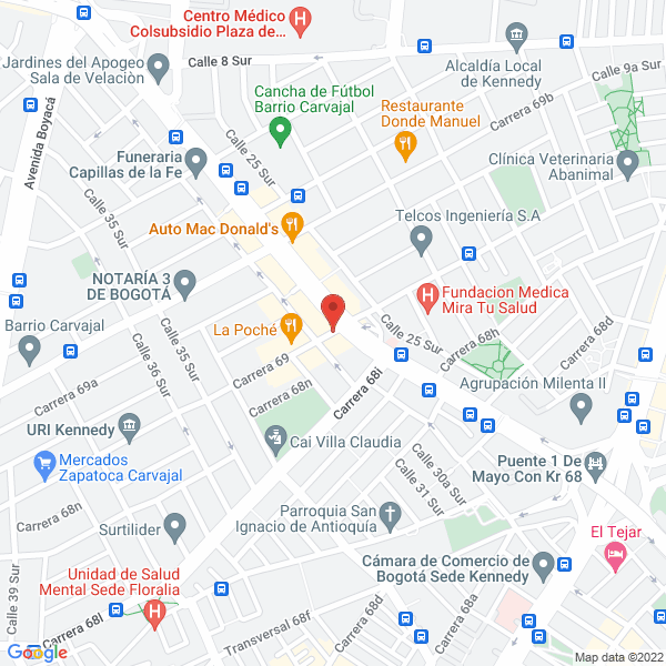 Mapa de Lavautos La 69