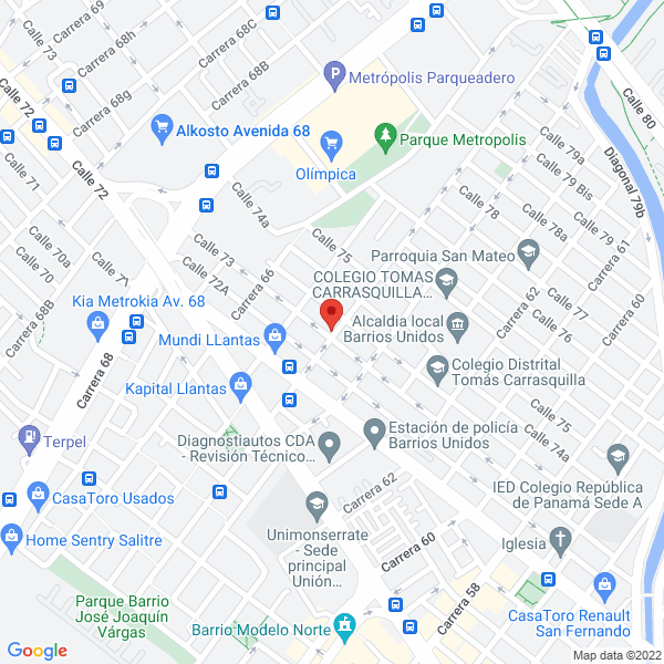 Mapa de Restaurante Semaforo En Rojo