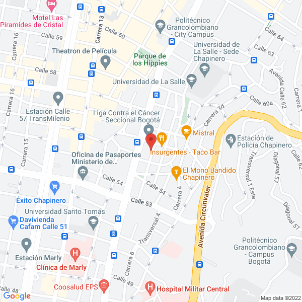 Mapa de Restaurante Fusionario