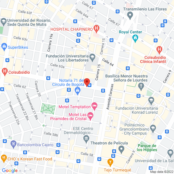 Mapa de Restaurante La 63