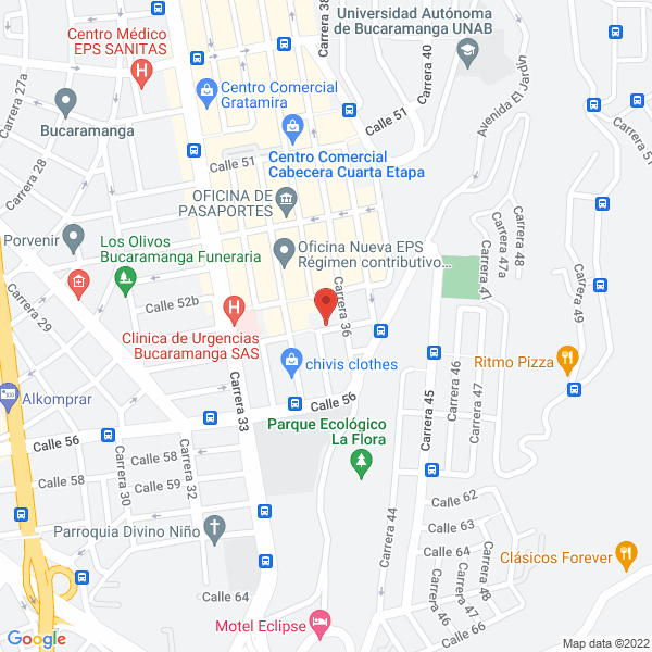 Map of Virgilio Galvis Centro Oftalmologico