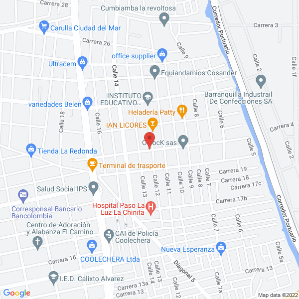 Map of Piscinas Alexander Pardo