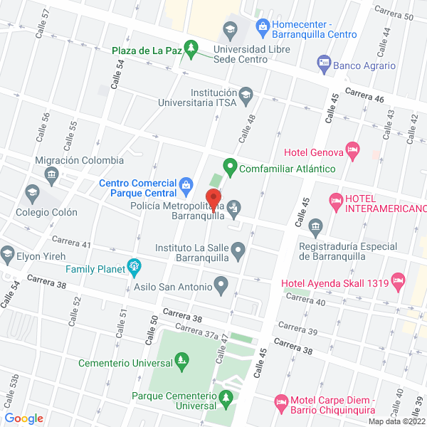 Map of Restaurante Panadería La 43