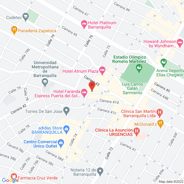 Map of Distriautos De La Costa S.A.S.