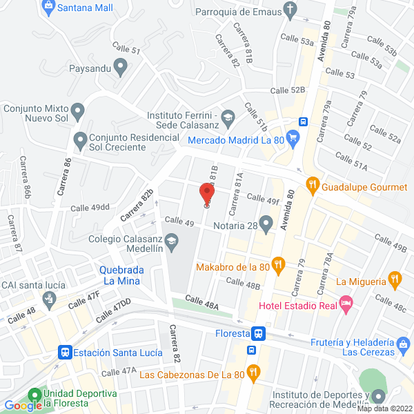 Mapa de Fundación Red De Apoyo Social De Antioquia Rasa