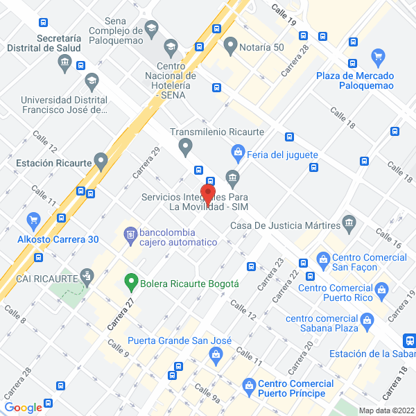 Mapa de Galería De Los Exhibidores