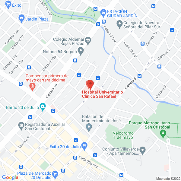 Mapa de Hospital Universitario Clínica San Rafael