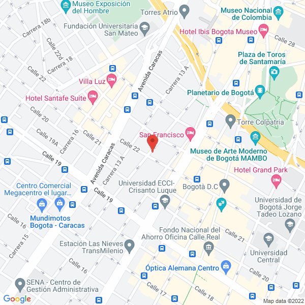Mapa de Hotel Bogotà