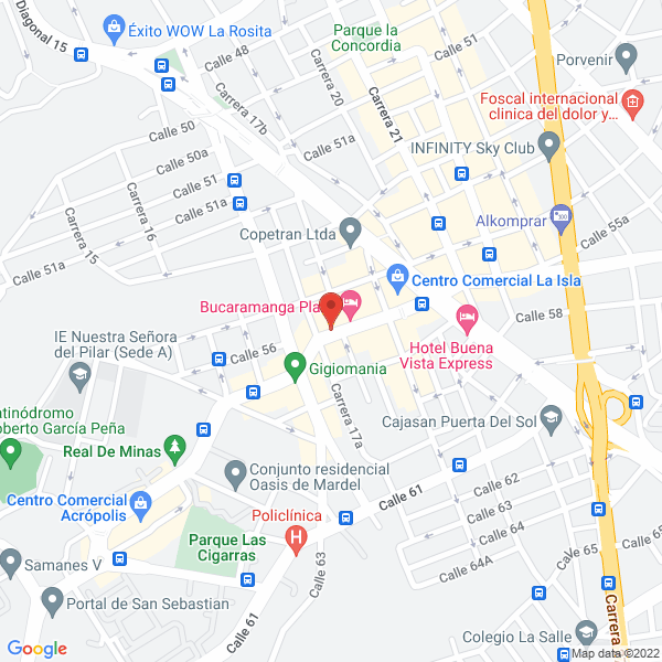 Map of Hotel Bucaramanga Plaza