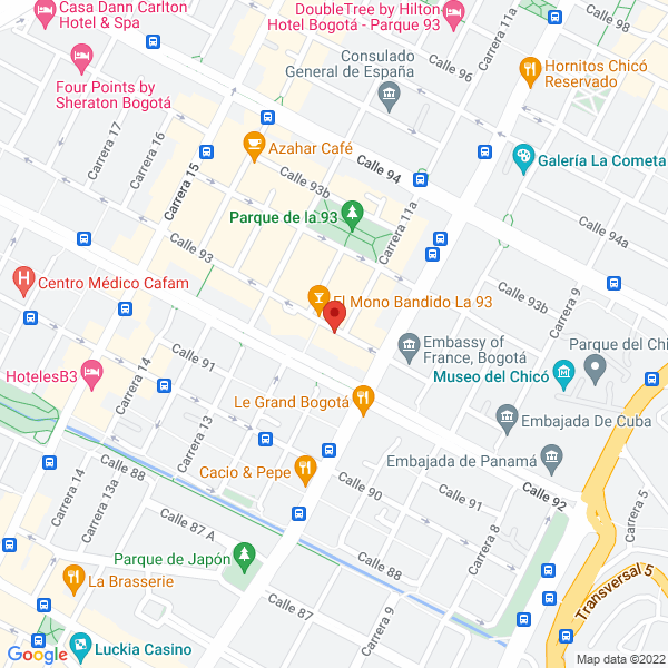 Mapa de Hotel Calle 93