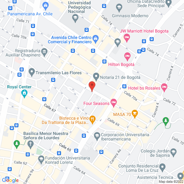 Mapa de Hotel Casa Toscano Elite Bogotá