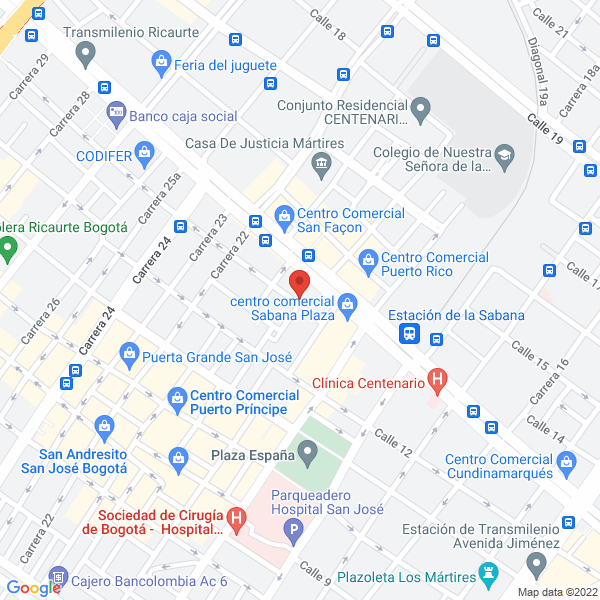 Mapa de Importadora Y Comercializadora De Ferretería Y Electricos De Colombia S.A.S.