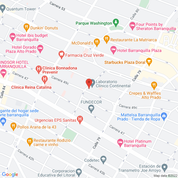 Map of Laboratorio Clínico Continental