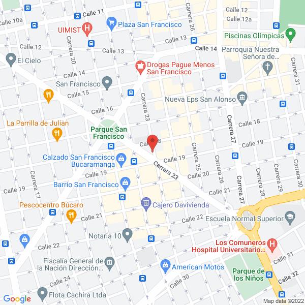Map of Electrobaterías Bucaramanga