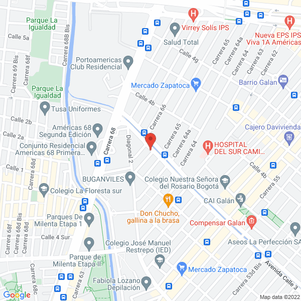 Mapa de Transportes Pabón Vivas S.A.S.