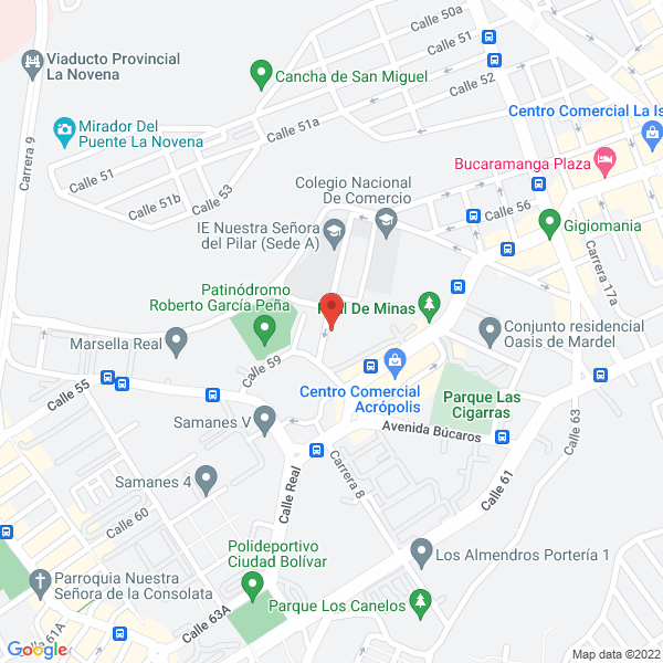 Map of Unidades Tecnológicas De Santander