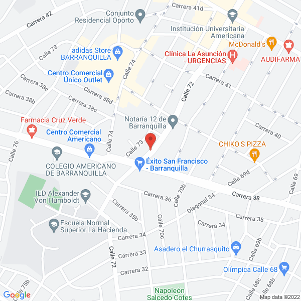 Map of Vidrios Y Espejos Suárez 72
